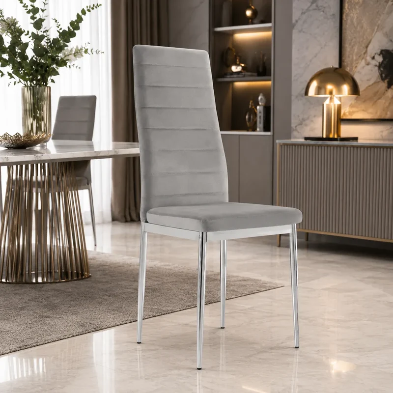 Chaises Tolia Velours Pieds Chrome