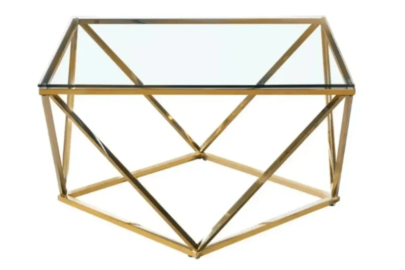 Table basse Lisa Transparent Dore