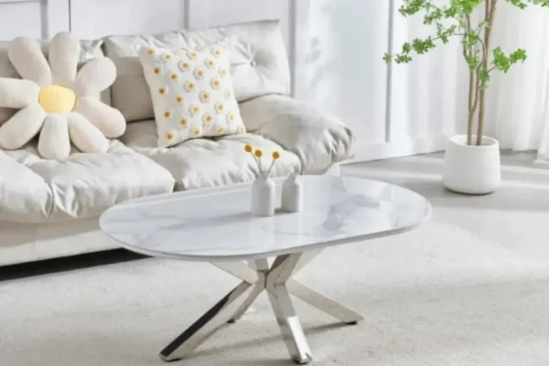 Table basse Ceramique Ophella avec Chrome Jambes