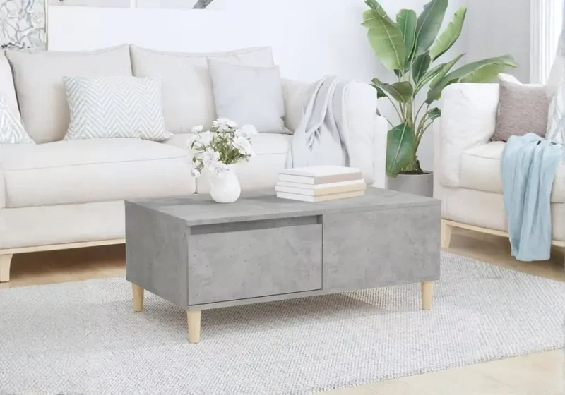 Table basse avec tiroir et rangement