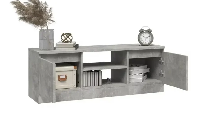 Meuble TV en Bois d'Ingénierie 119x32x11 cm – Chêne, Blanc ou Gris