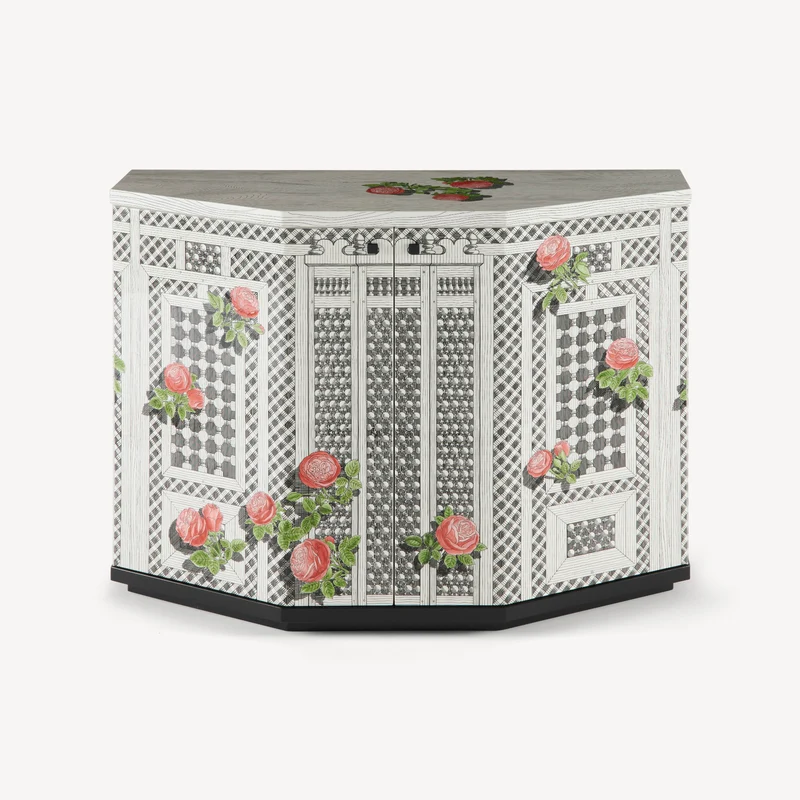Small cabinet polyhedric Musciarabia con rose