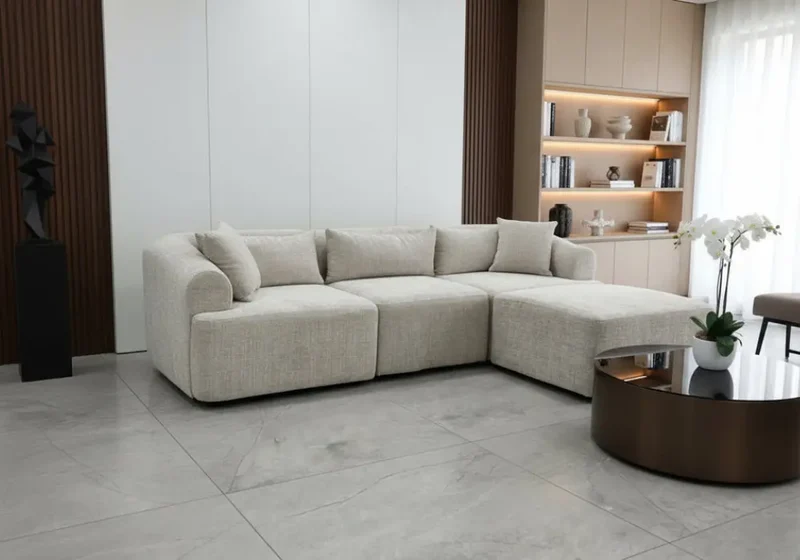 Canapé Mila Modulable Tissu Marbella Crème