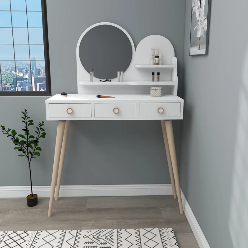 Makeup Vanity Table with Mirror Ruges