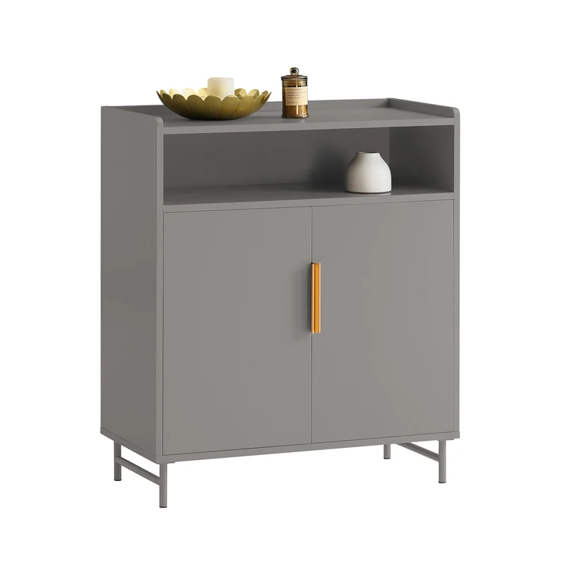 SoBuy FSB73-HG Buffet Placard Armoire de Cuisine Meuble à Chaussures Meuble d'Appoint Meuble de Rangement avec 1 Compartiment et 2 Portes