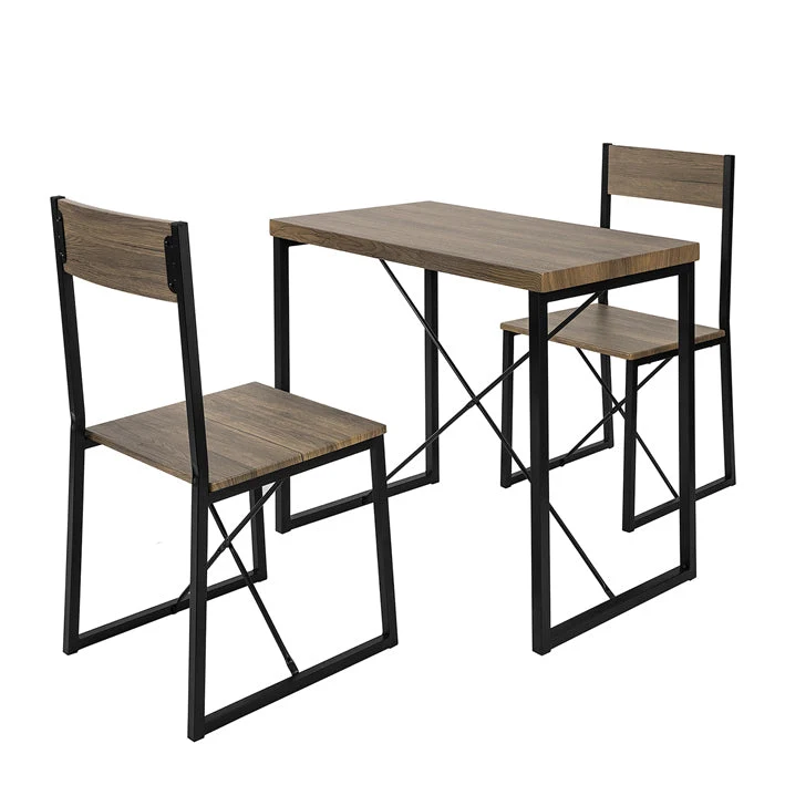 SoBuy OGT19-N Set de 1 Table + 2 Chaises Table à Manger Table de Cuisine Ensemble Table de Balcon + 2 tabourets avec Dossier mobilier de Jardin