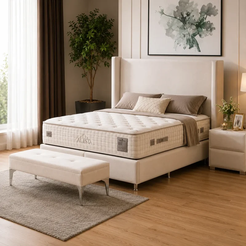 Lit Coffre COCO BLANC ECRU - Velours