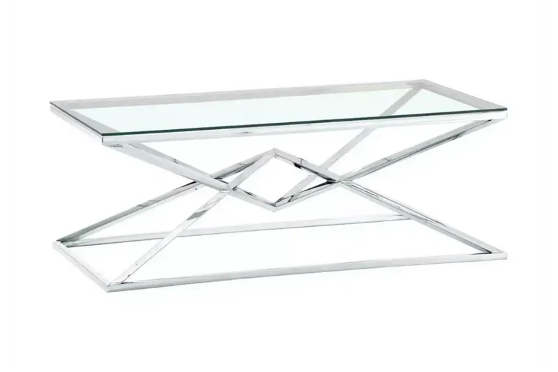 Table basse design argenté LUXOR