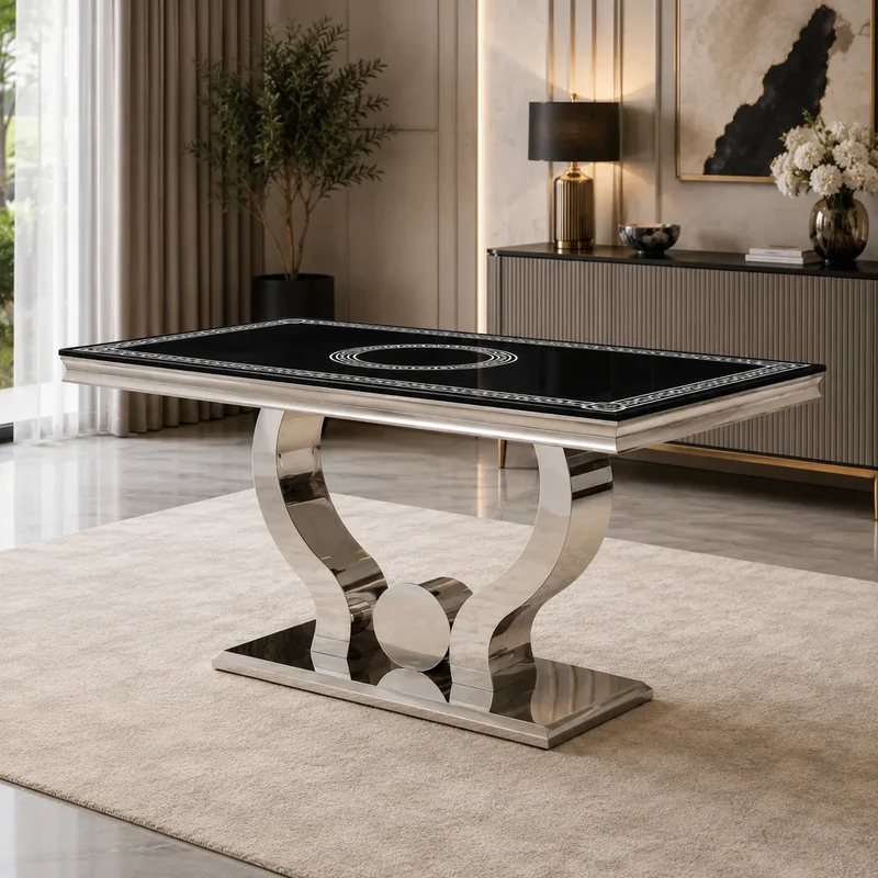 Table à manger versace argent NEA