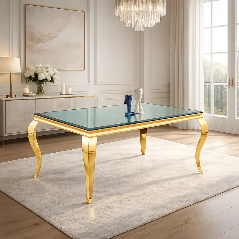 Table à manger dorée miroir NEO