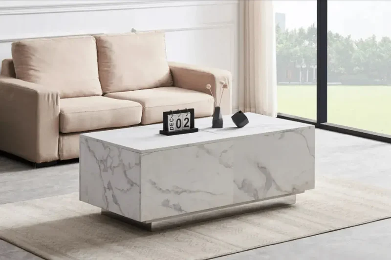 Table basse Flottante a Coffre Pieds Chrome