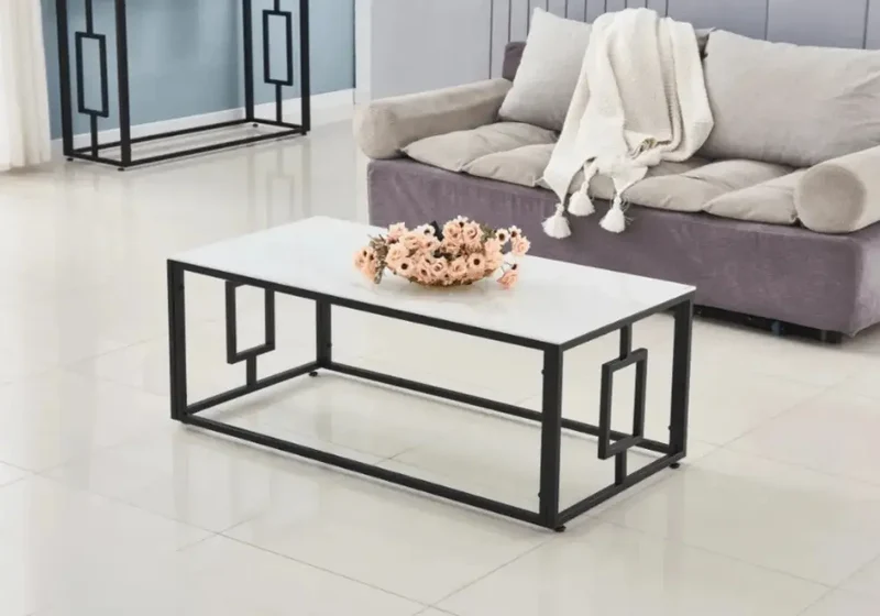 Table basse Sophie Pieds Noir 120x60x45 CM