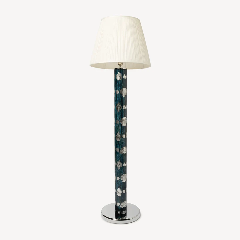 Conical lampshade in pleated fabric