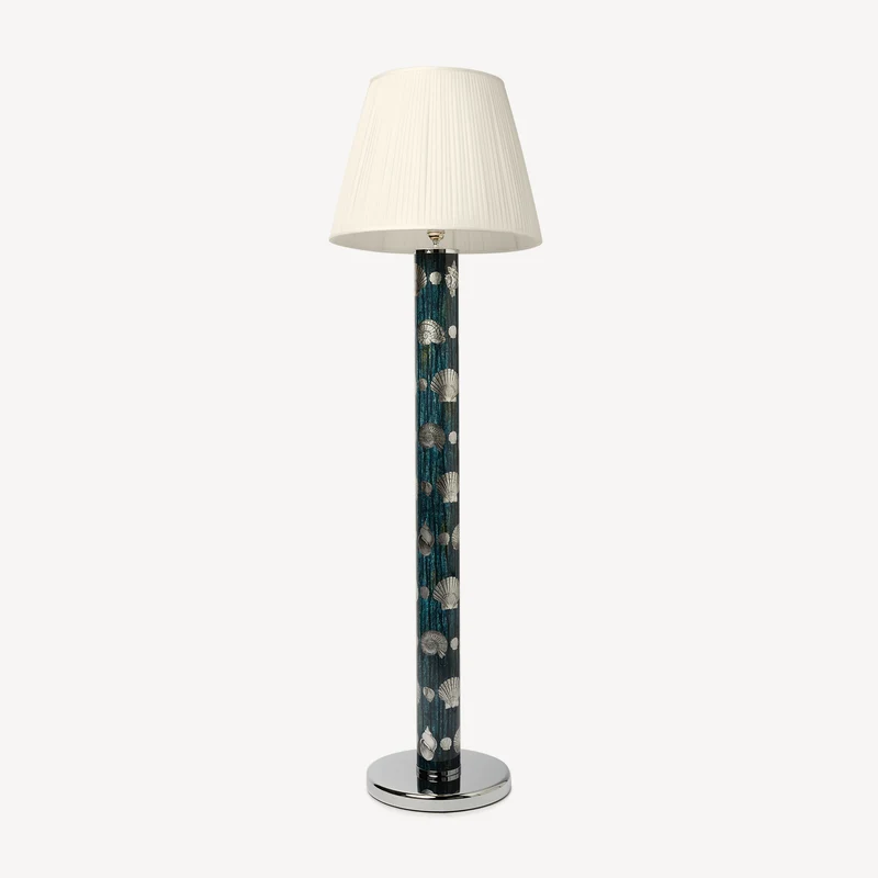 Conical lampshade in pleated fabric