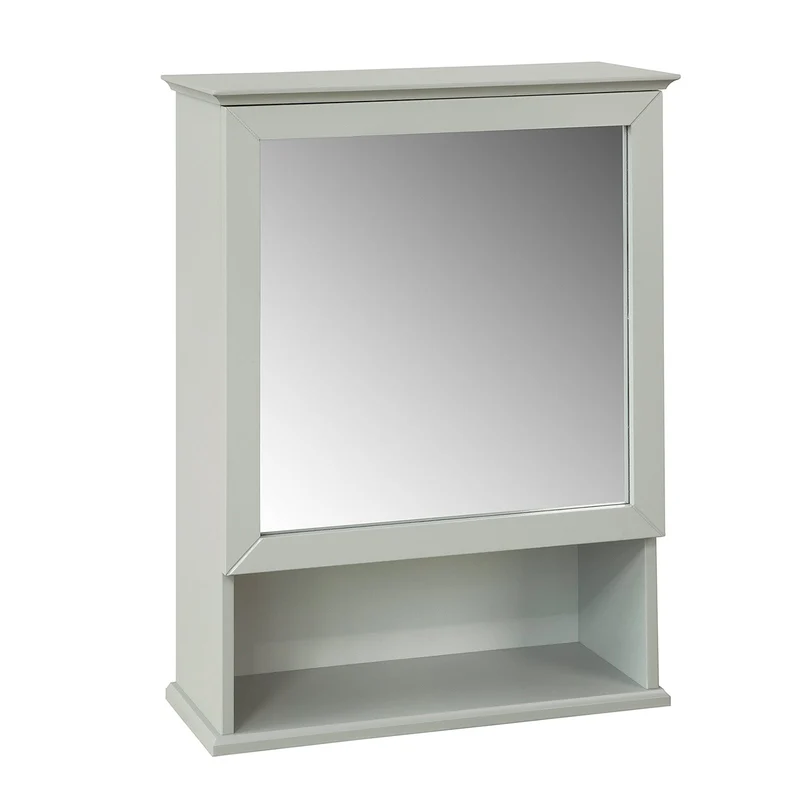 SoBuy BZR08-HG Meuble Haut Armoire Suspendue de Toilettes Placard Mural Gris