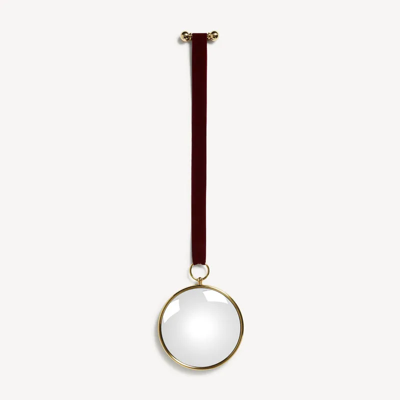 Magic convex mirror with velvet ribbon