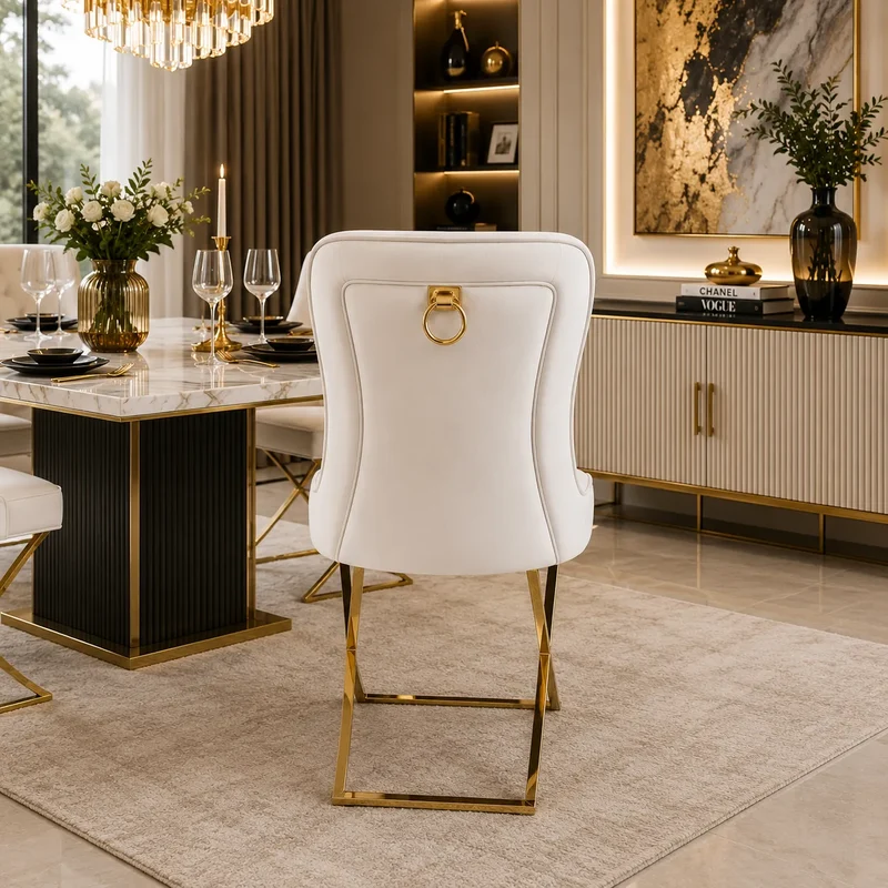 4 Chaises Josephine Pieds Gold