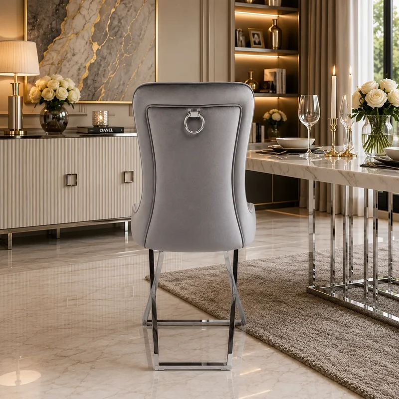 4 Chaises Josephine Pieds Chrome