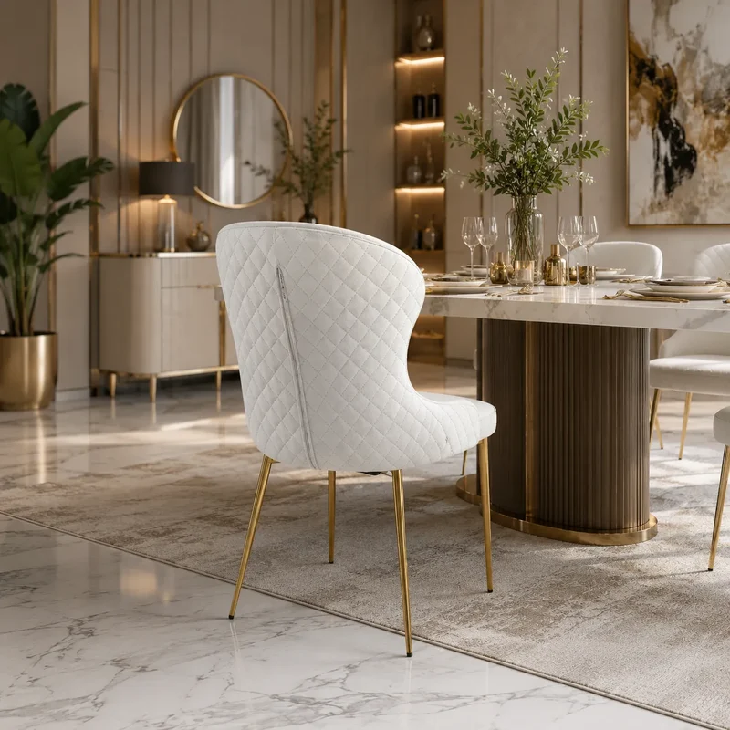 4 Chaises Hilton Pieds Gold
