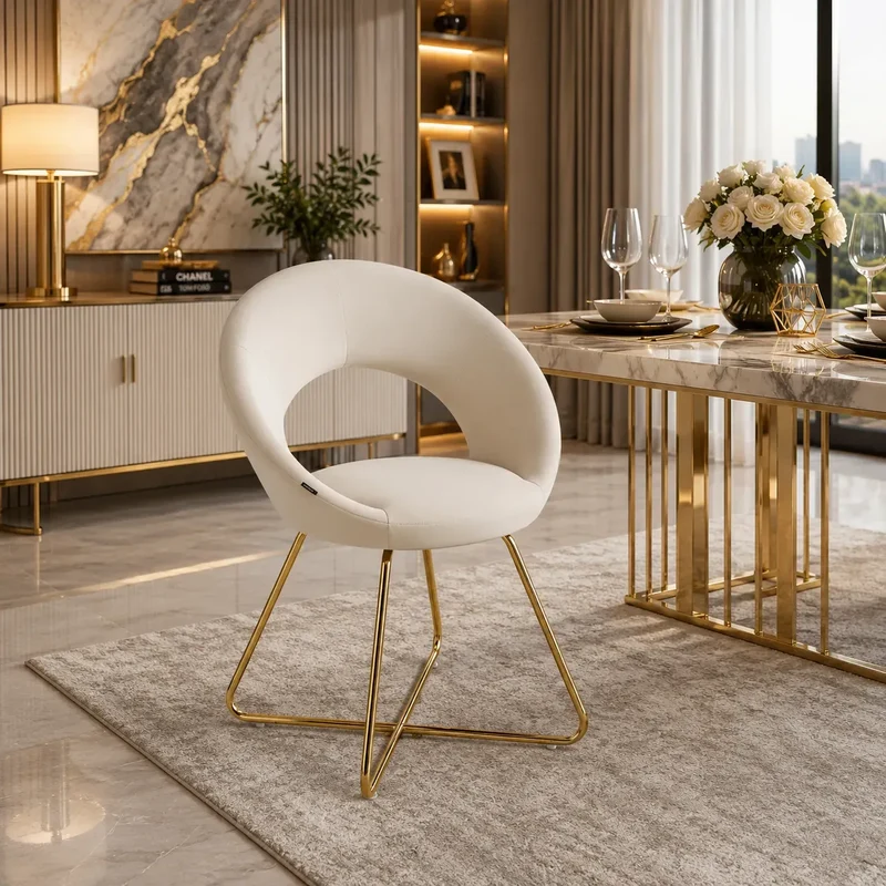 4 Chaises Bubble Pieds Gold
