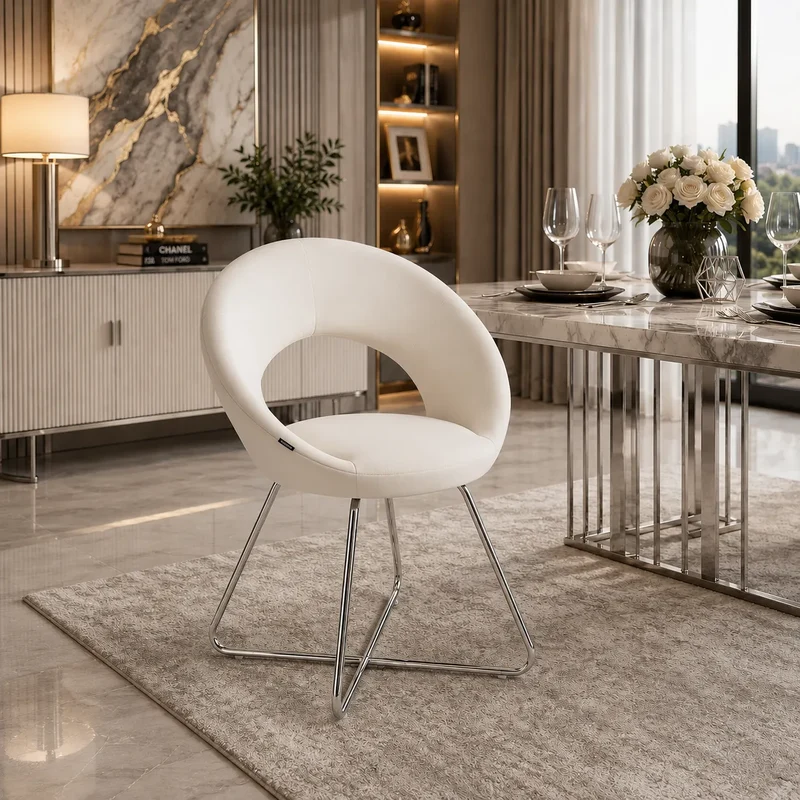 4 Chaises Bubble Pieds Chrome