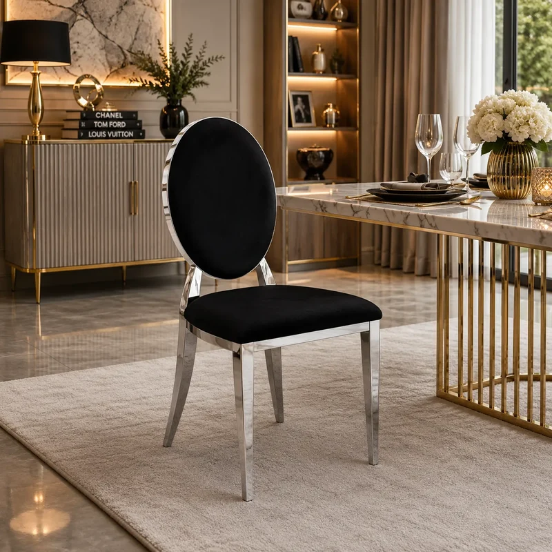 4 Chaises Medaillon Velours