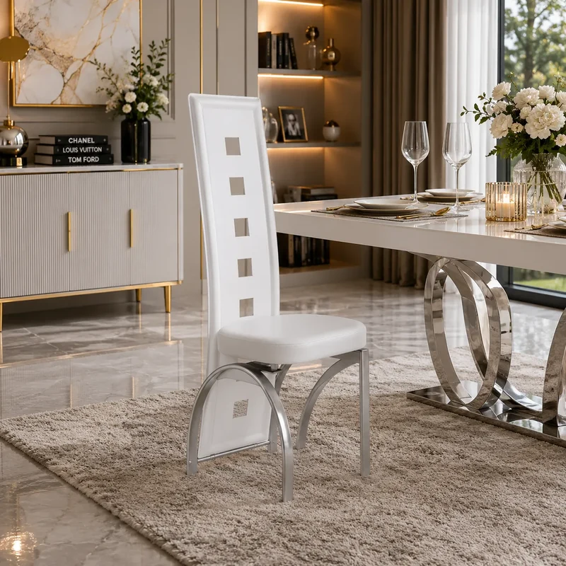 4 Chaises Eve Similicuir Blanc