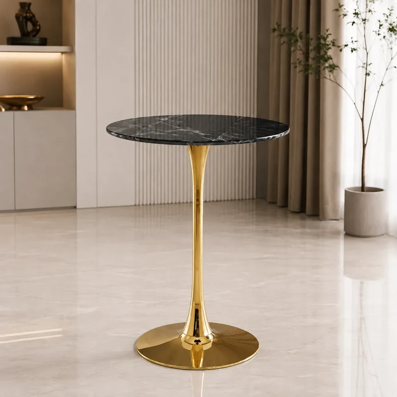 Table De Bar Rosa Pied Dore