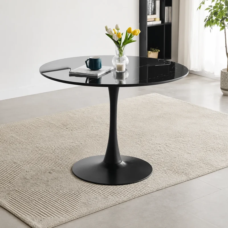 Table à Manger Rosa Pied Noir 100x100x75CM