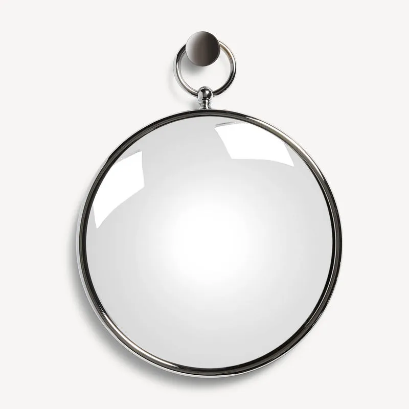 Convex magic mirror with chromed frame