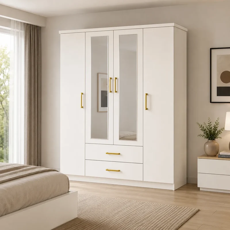 Armoire 4 portes avec tiroirs Girona