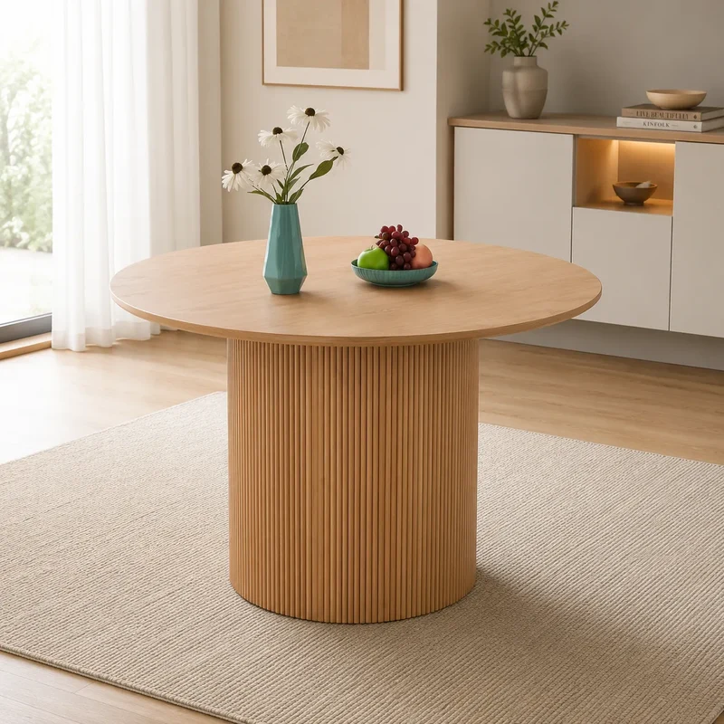 Table à Manger Baieta Pied Chene Plateau Chene 120x75 CM