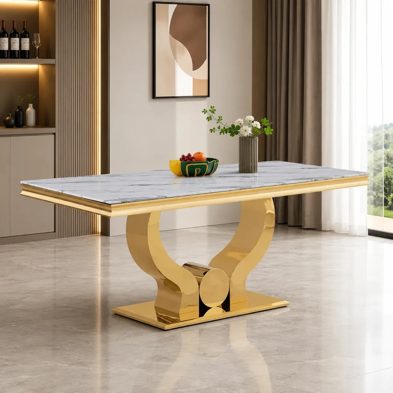 Table à Manger Trofy Gold Blanc