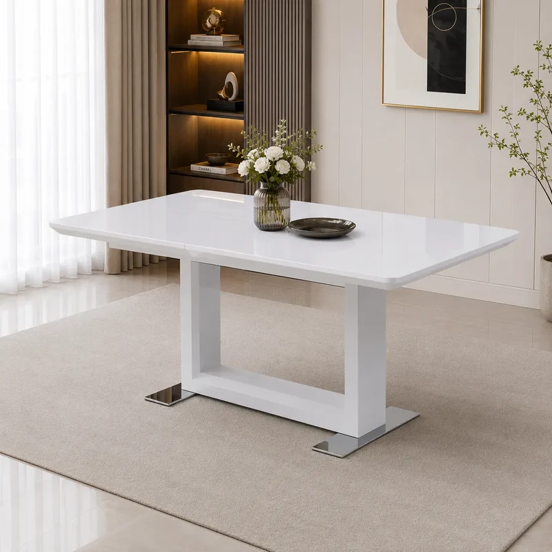 Table a Rallonge laque blanc