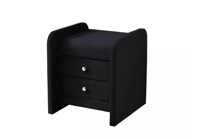 Table de chevet en Velours beige SOFT 2 pièces