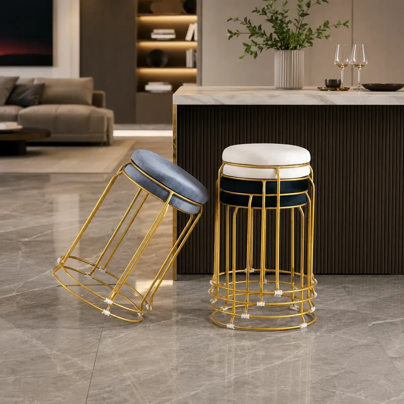 Tabouret Velours /dore