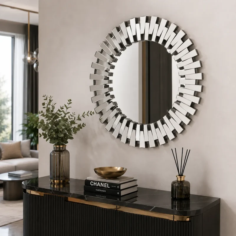 Christopher Knight Home Miroir mural circulaire Elaina, transparent/miroir