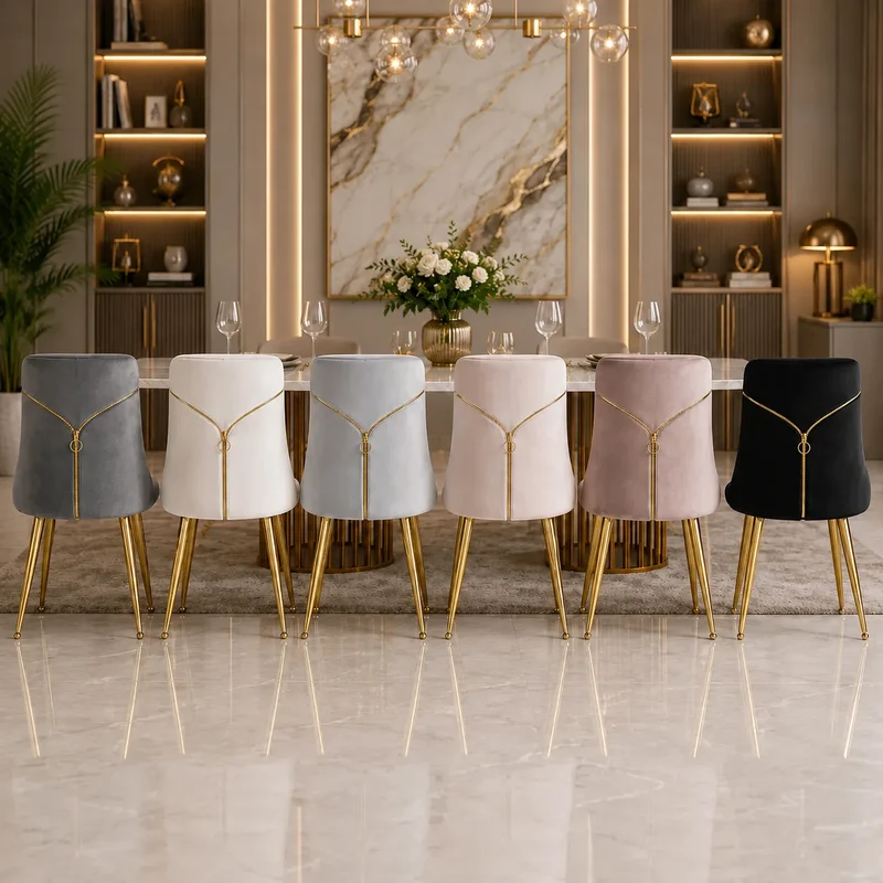 Chaise Velours dorée ZIP