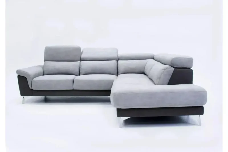 Canapé d'angle modulable relax gris FELIA