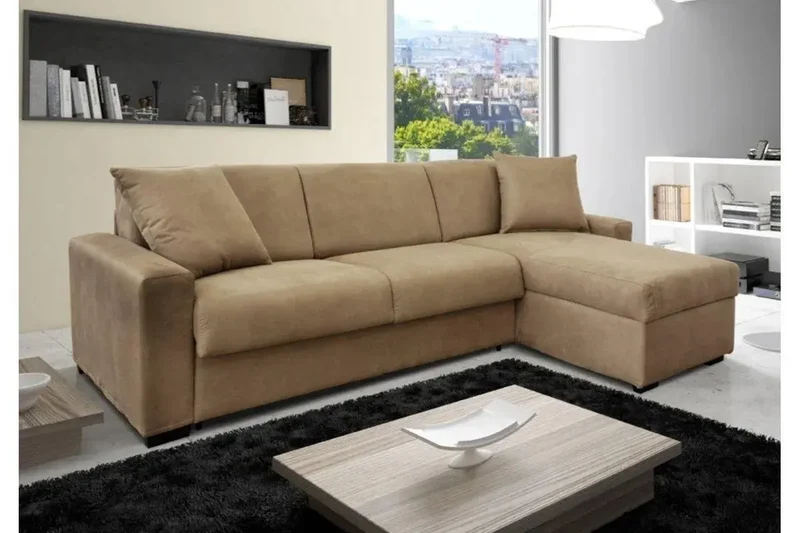 Canapé D'angle Lit Rapido Beige ARIANE