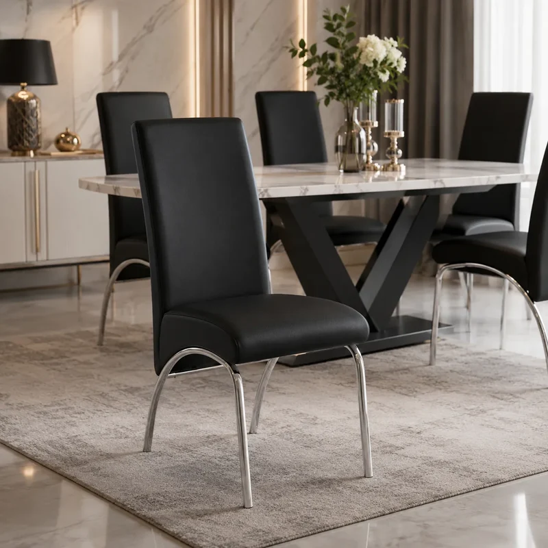 Ensemble de 4 chaises de salle à manger Hoebart