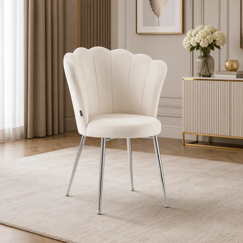 Lot De 2 Chaises Nymphea Chrome Molletonne