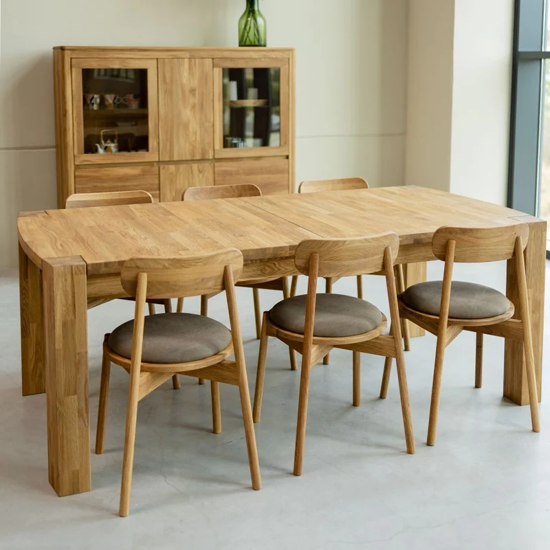 Table de salle à manger rectangulaire à rallonges en chêne BALDER, jusqu'à 5 m | NordicStory