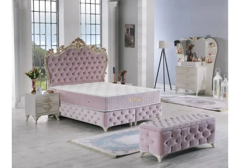 ROYAL Lit Coffre avec Ore Pied 160x200