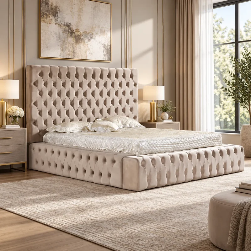 Lit ROYAL CAPITONNE Velours