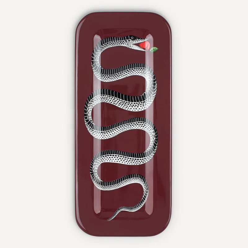 Rectangular Wooden Tray Serpente
