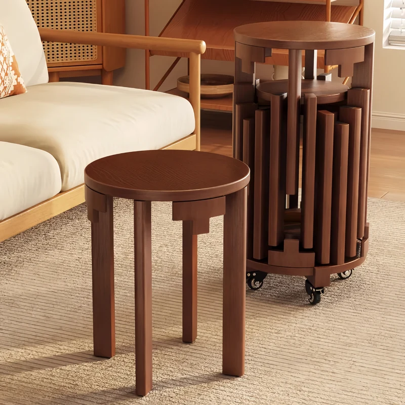 Tabourets empilables 6 en 1 en bois massif