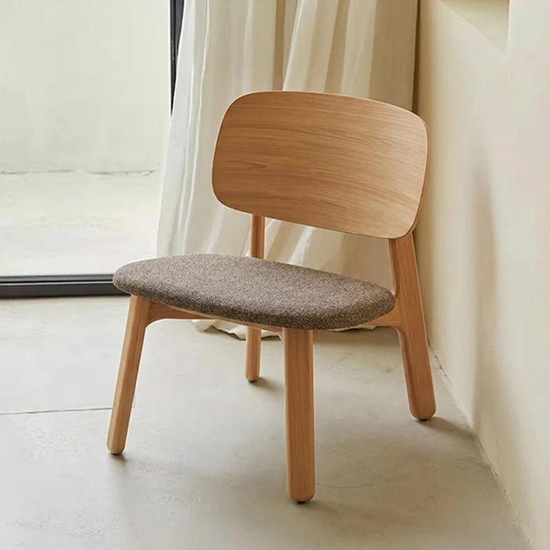 Modern Solid Beech Wood Side Chair Accent Chair - Minimalist Soft Fabric Upholstery, Comfortable Foam Cushion, Wide Backrest & Stable Reinforced Frame For Living Room