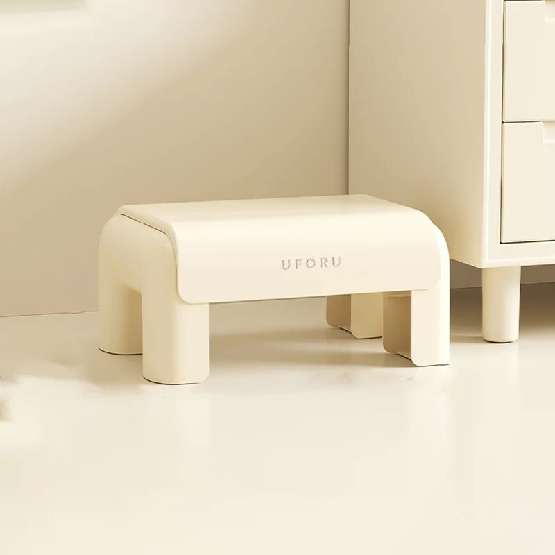 Modern Minimalist Rectangular PP Kids Anti-Slip Footstool Backless Armless For Living Room