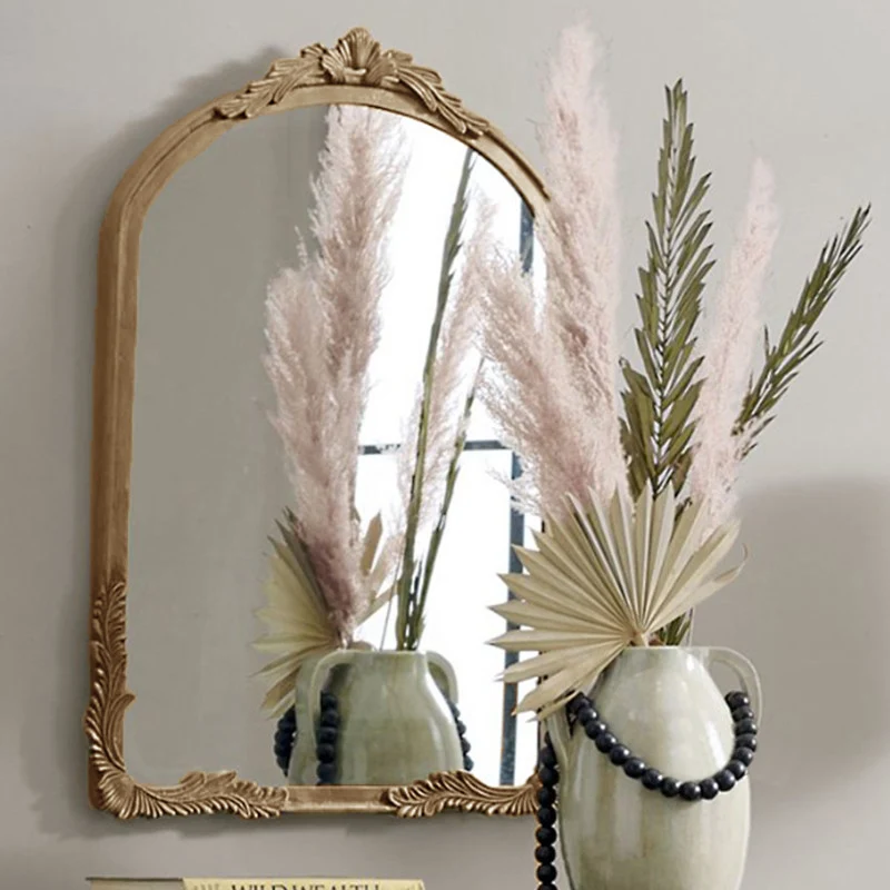 Traditional French Rectangular Medium-Density Fiberboard HD Silver Mirror Wall Mirror For Living Room & Bedroom